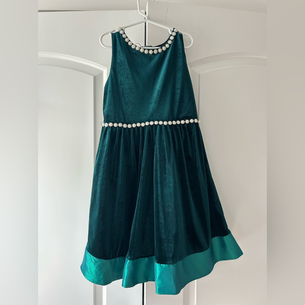 Rare Editions Green Fit and Flare Sleeveless Dress Girl